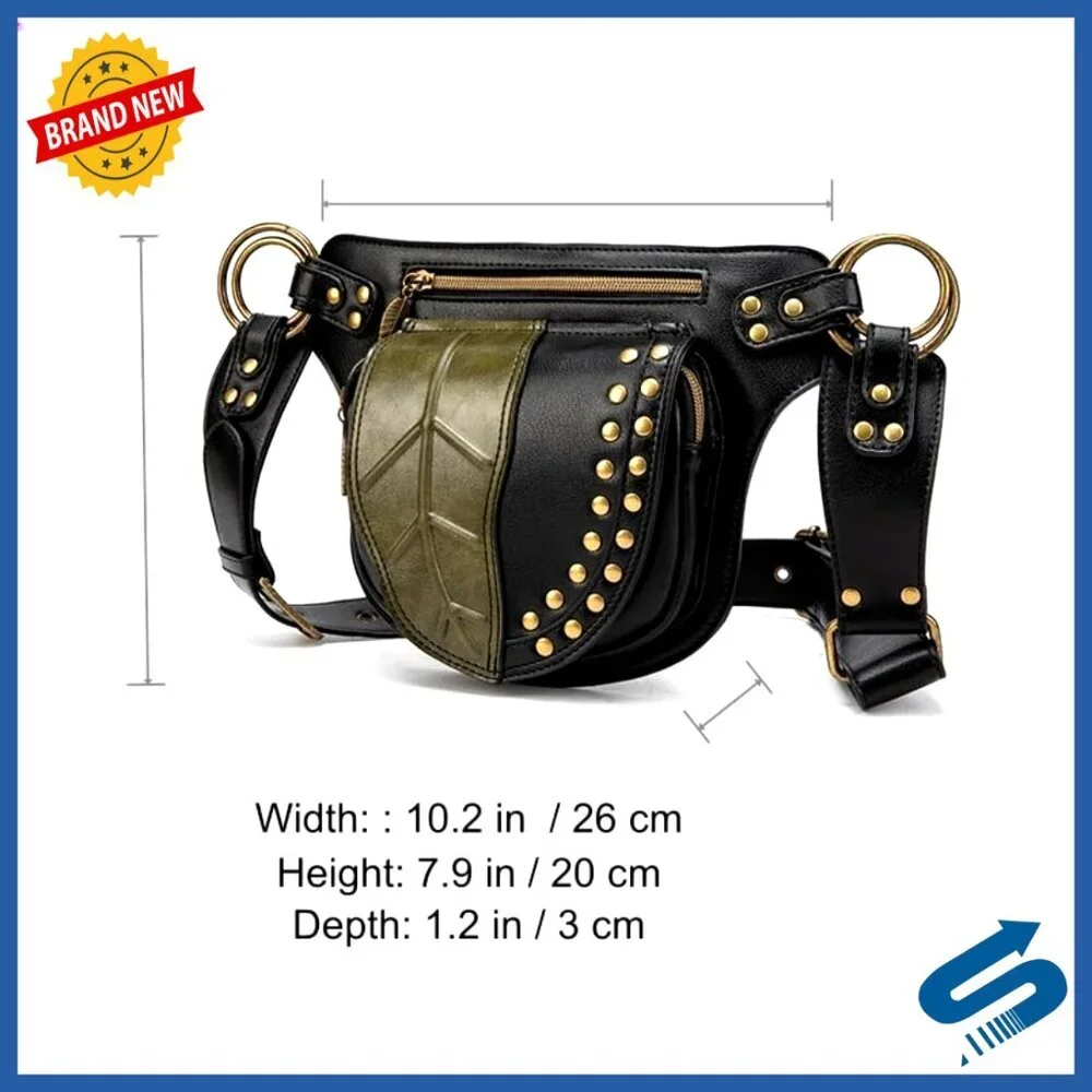 PU Leather Crossbody Waist Bag, Adjustable Strap, Slim Lightweight Daily